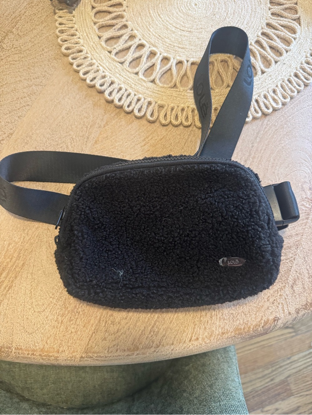 Lole Black Sherpa Mini Crossbody Belt Bag
